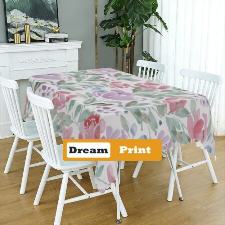 Long Tablecloth with Square Lace Trim 54x72inch | Polyester (Made in USA)