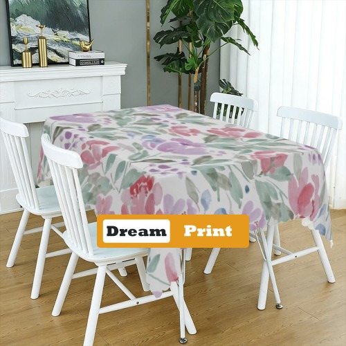 Long Tablecloth with Square Lace Trim 54x72inch | Polyester (Made in USA)