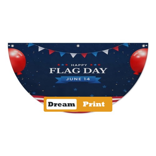 Thickened Light Blocking Semi-Circular Banner - 3-Hole Laser Version | Polyester (Made in USA)